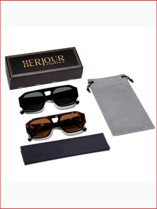 Polarized Retro Square Sunglasses for Women Men UV400 Protection main image 6